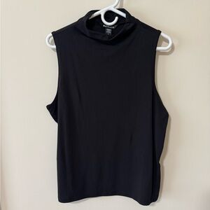 Athleta Classic Black Tee sleeveless, high neck, size L